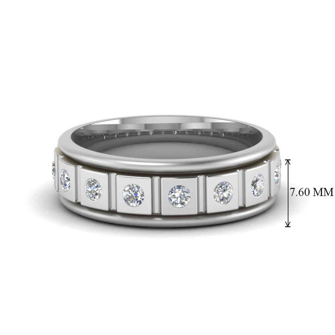 Mens Block Design Engagement Ring