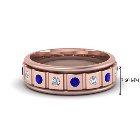 Mens Block Design Engagement Ring