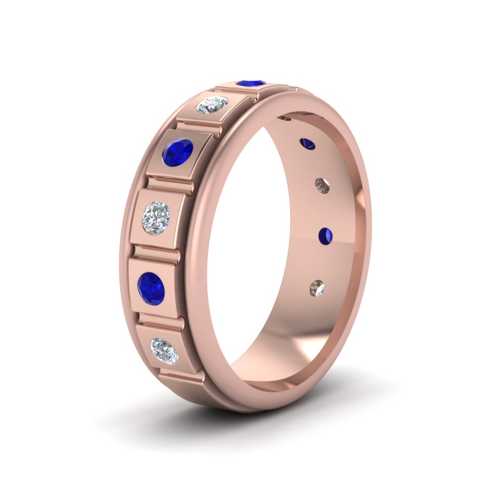 Mens Block Design Engagement Ring