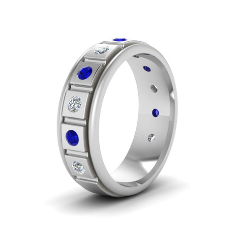 Mens Block Design Engagement Ring