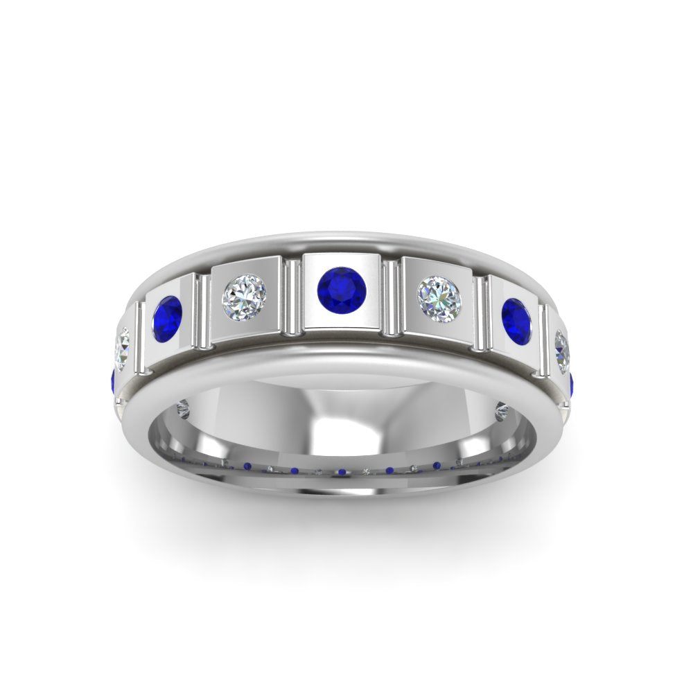 Mens Block Design Engagement Ring