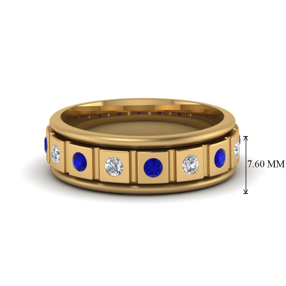 Mens Block Design Engagement Ring