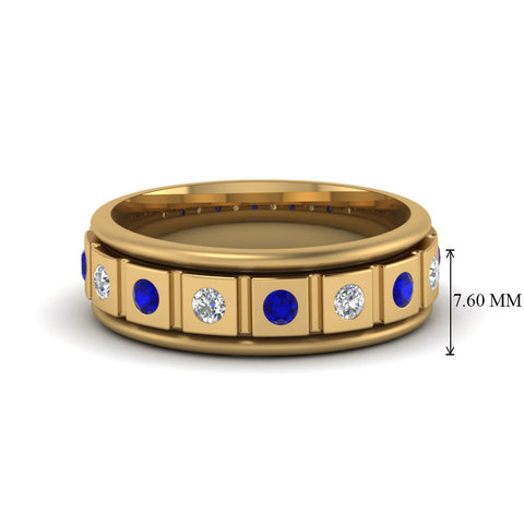 Mens Block Design Engagement Ring
