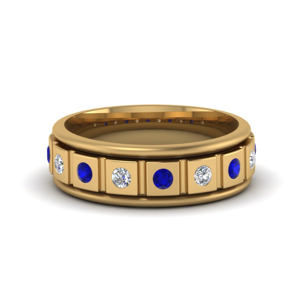 Mens Block Design Engagement Ring