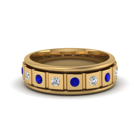 Mens Block Design Engagement Ring