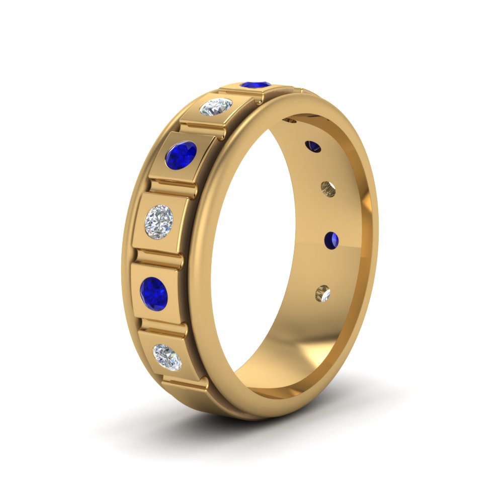 Mens Block Design Engagement Ring