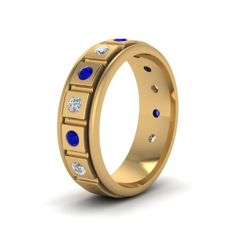Mens Block Design Engagement Ring
