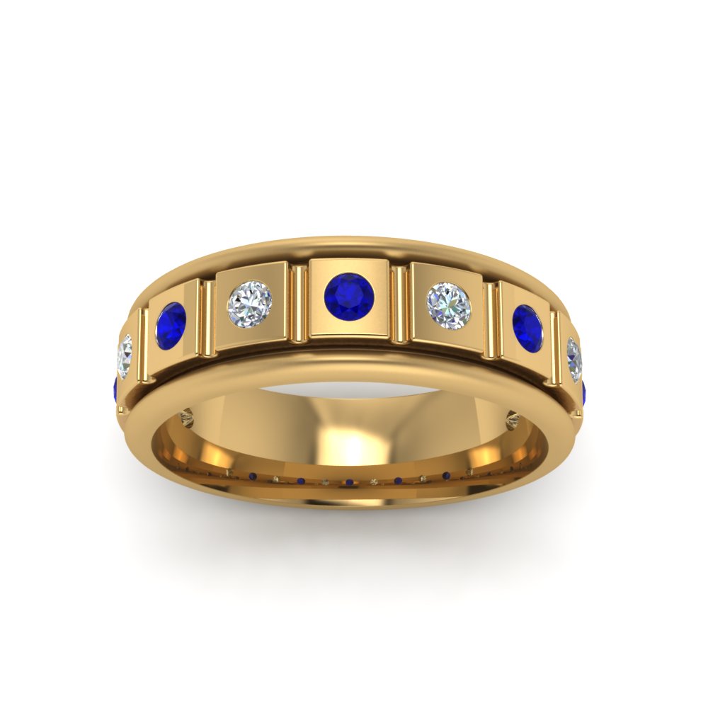 Mens Block Design Engagement Ring