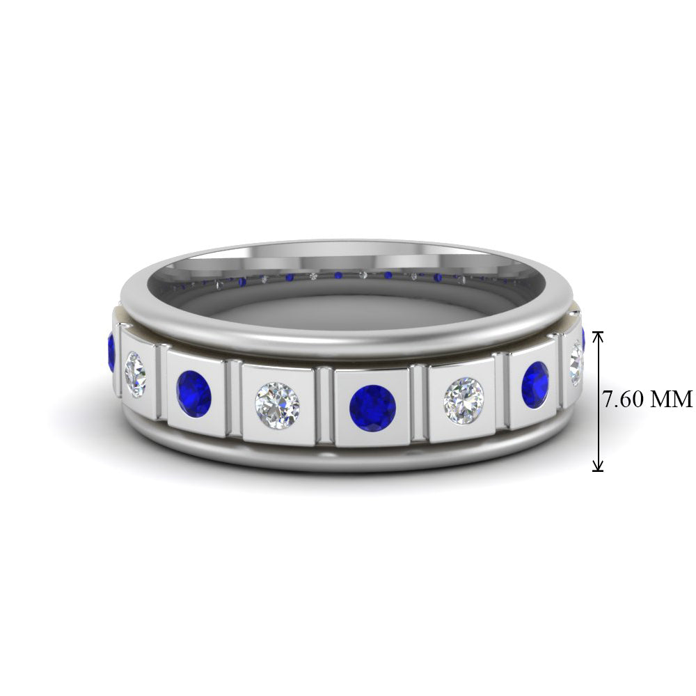 Mens Block Design Engagement Ring