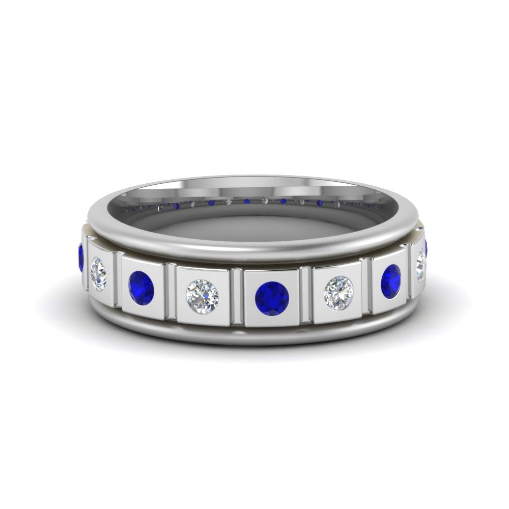 Mens Block Design Engagement Ring
