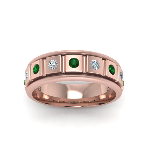 Mens Block Design Engagement Ring