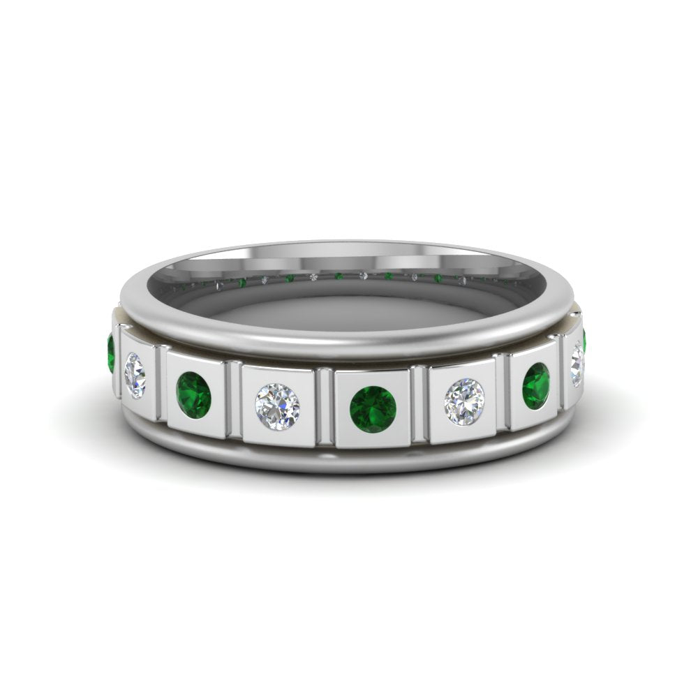Mens Block Design Engagement Ring