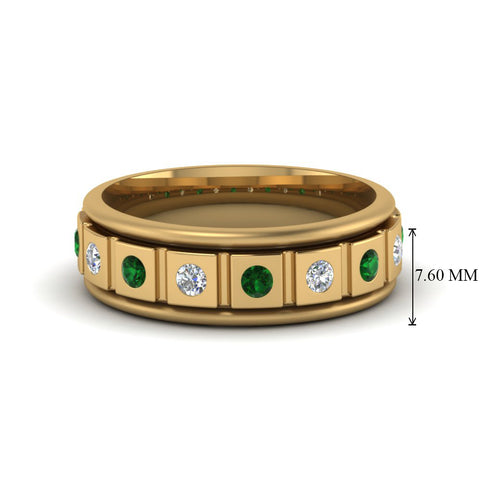 Mens Block Design Engagement Ring