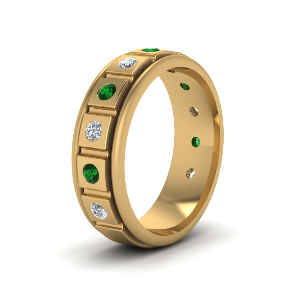 Mens Block Design Engagement Ring