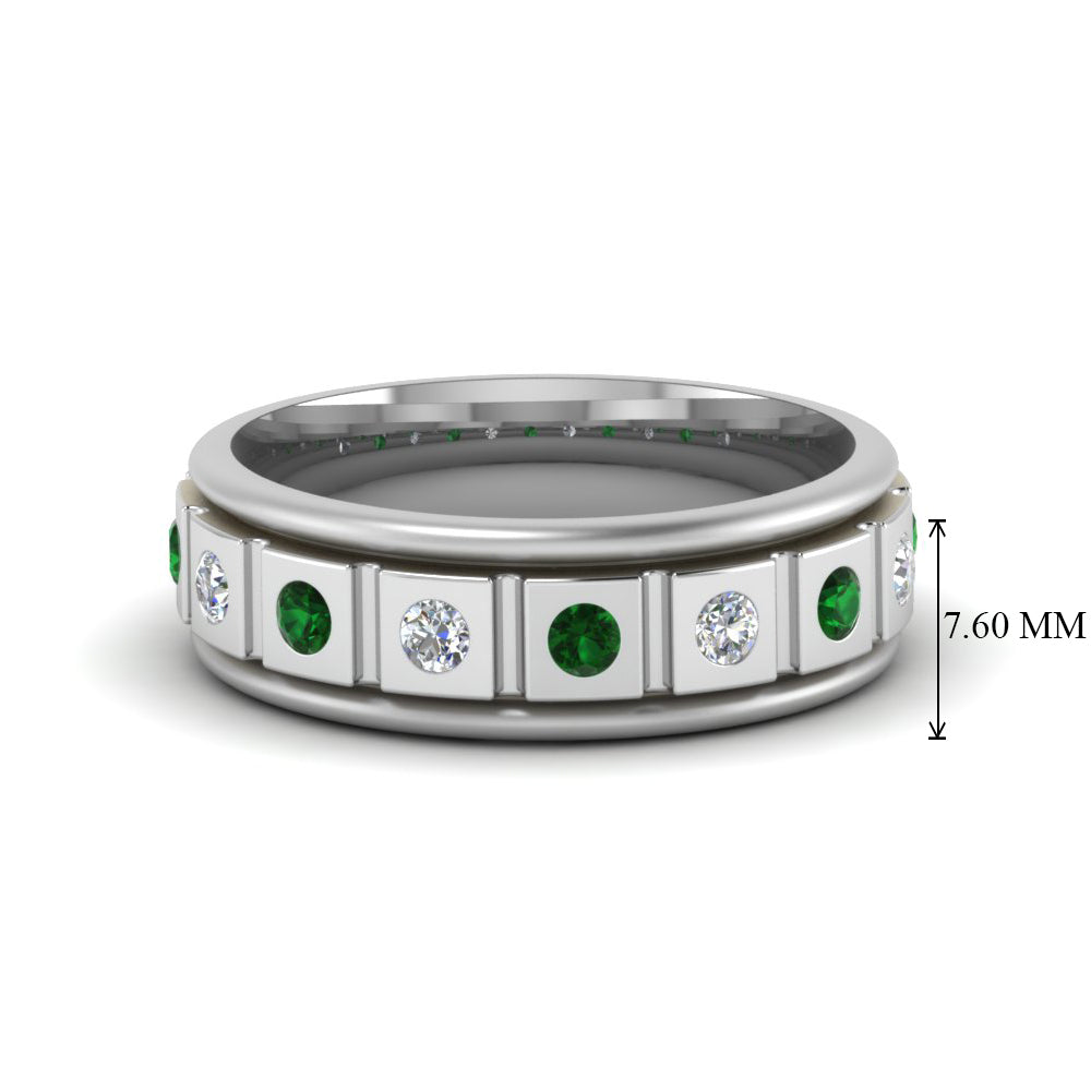 Mens Block Design Engagement Ring