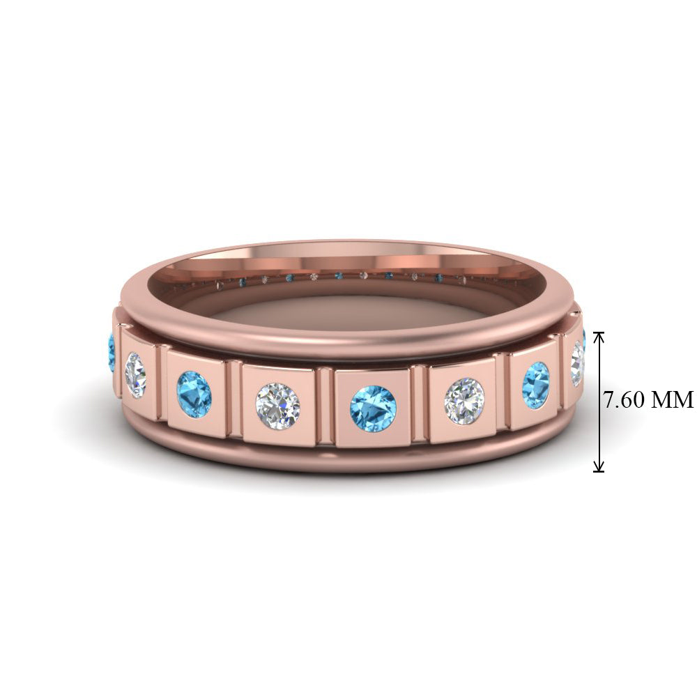 Mens Block Design Engagement Ring