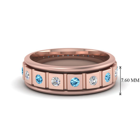 Mens Block Design Engagement Ring