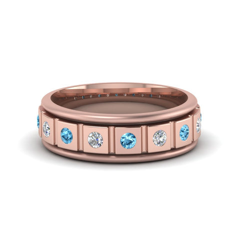 Mens Block Design Engagement Ring