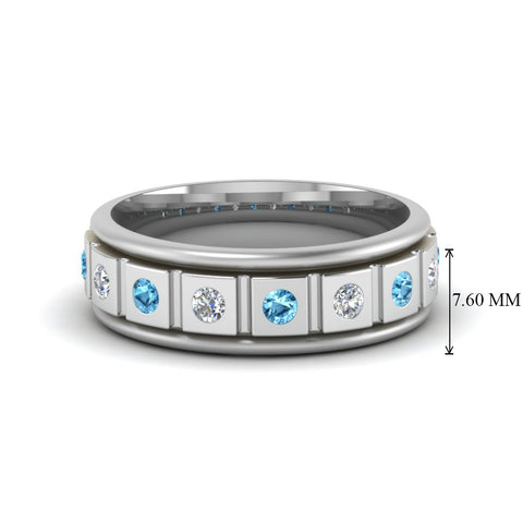 Mens Block Design Engagement Ring