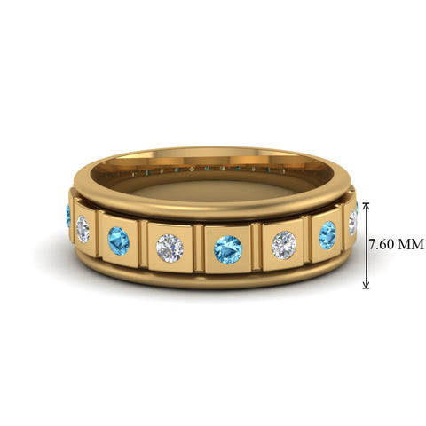 Mens Block Design Engagement Ring