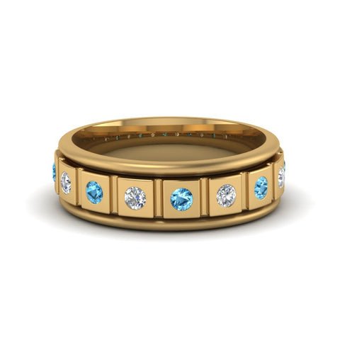Mens Block Design Engagement Ring