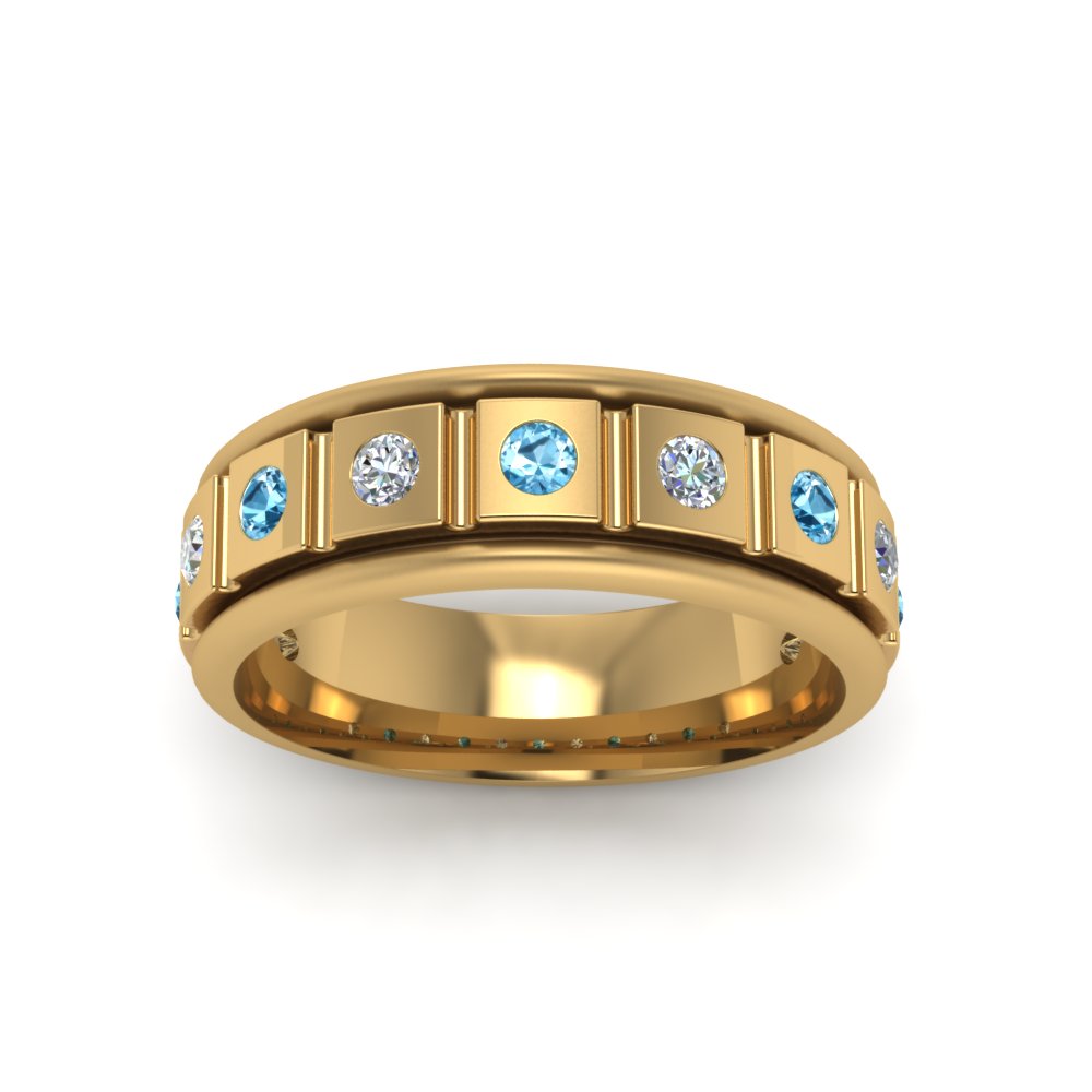 Mens Block Design Engagement Ring