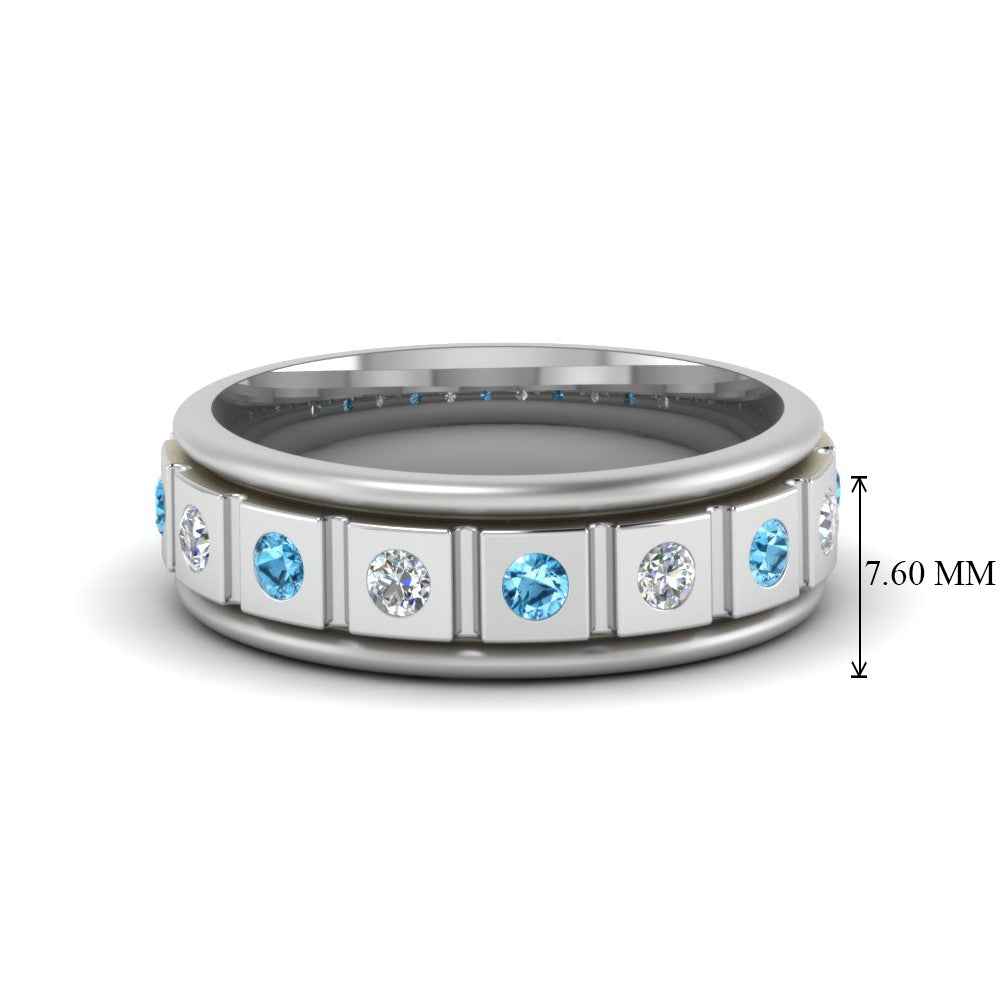 Mens Block Design Engagement Ring