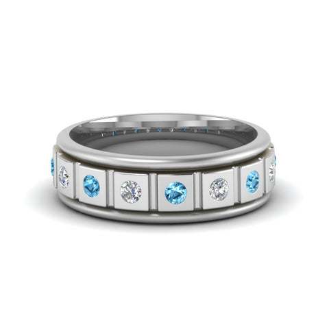 Mens Block Design Engagement Ring