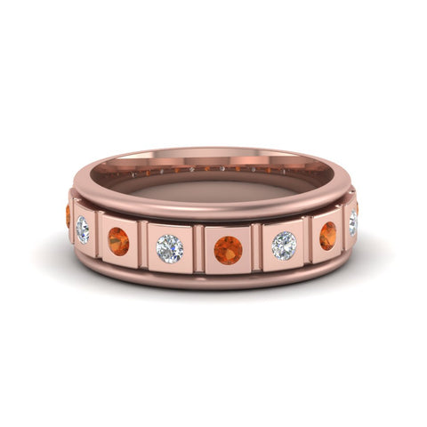 Mens Block Design Engagement Ring