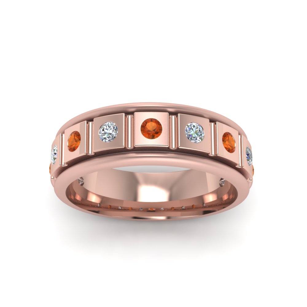 Mens Block Design Engagement Ring