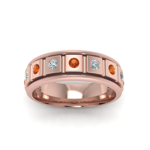 Mens Block Design Engagement Ring