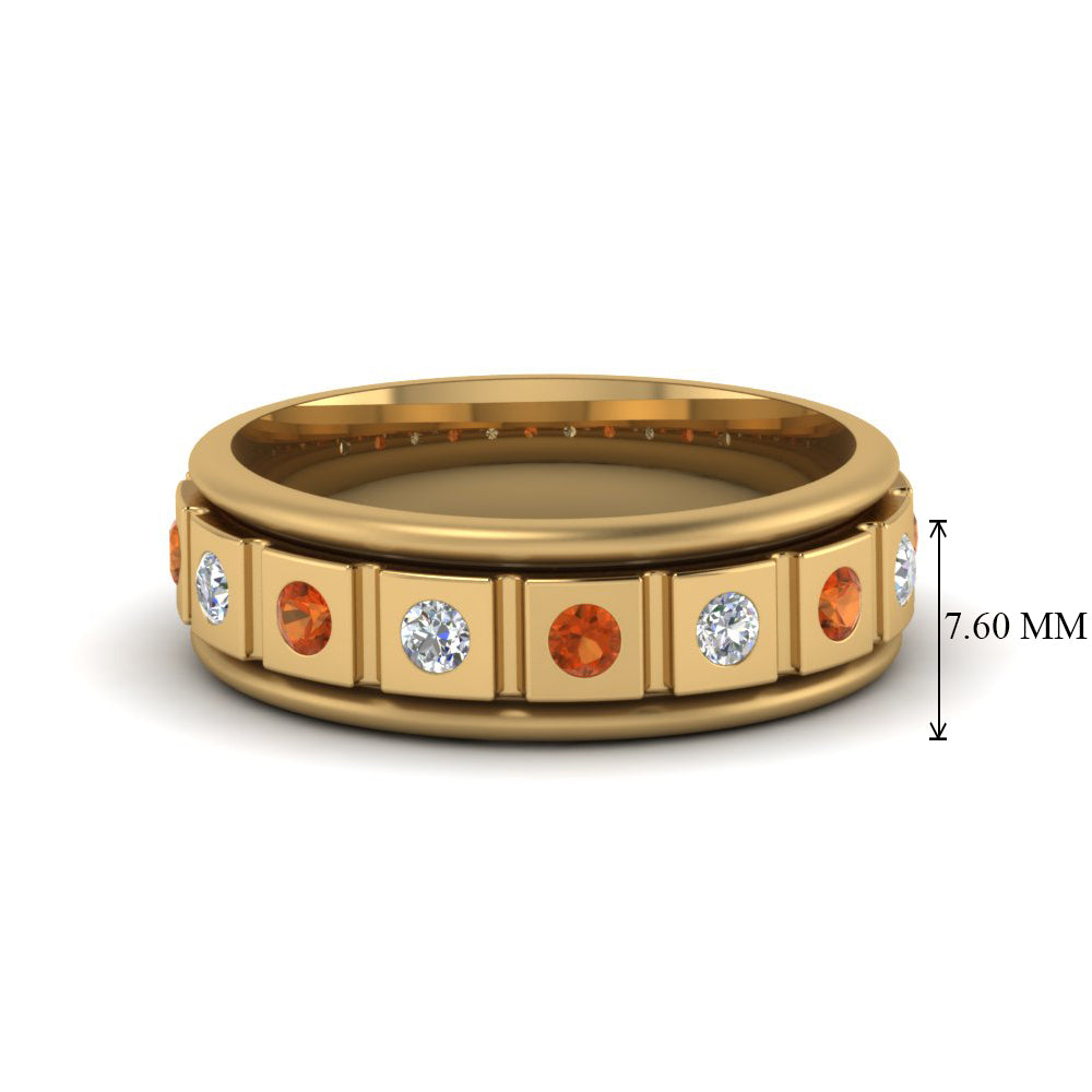 Mens Block Design Engagement Ring