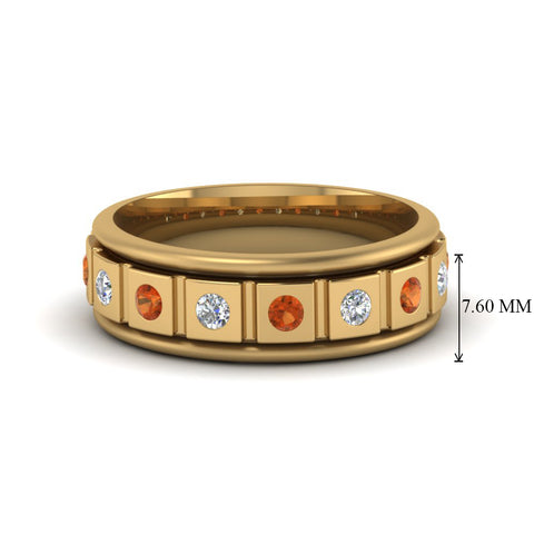 Mens Block Design Engagement Ring