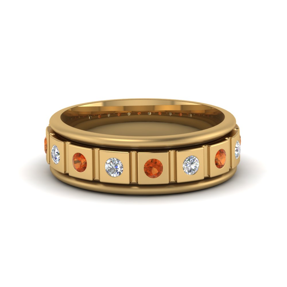 Mens Block Design Engagement Ring