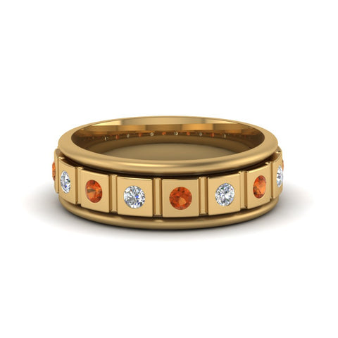 Mens Block Design Engagement Ring