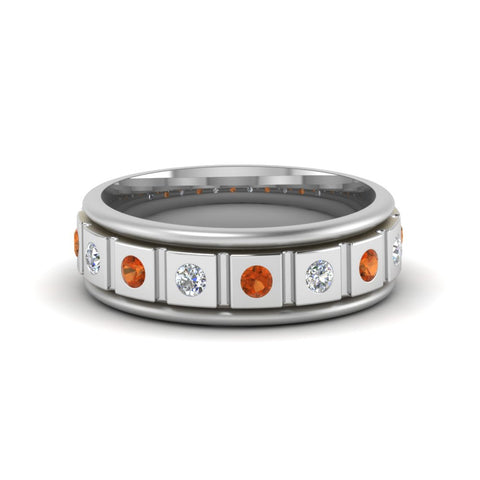 Mens Block Design Engagement Ring