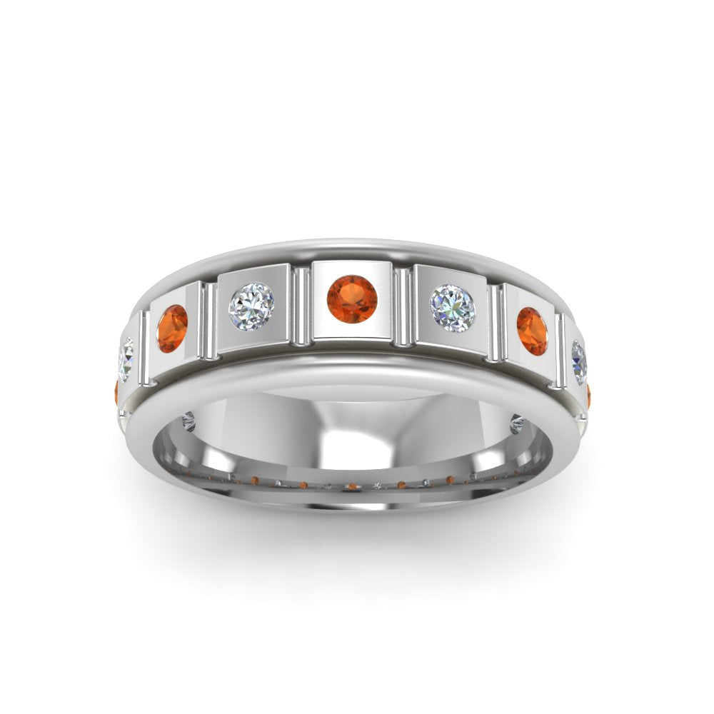 Mens Block Design Engagement Ring