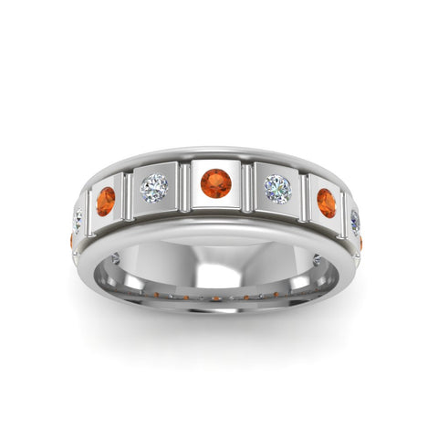 Mens Block Design Engagement Ring