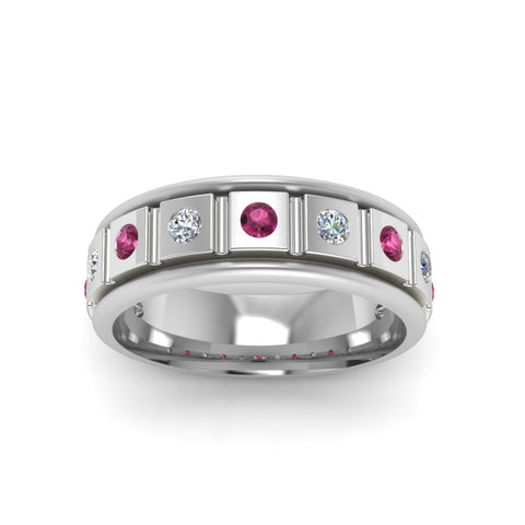 Mens Block Design Engagement Ring