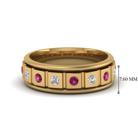 Mens Block Design Engagement Ring