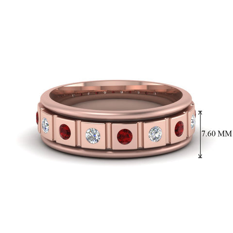 Mens Block Design Engagement Ring