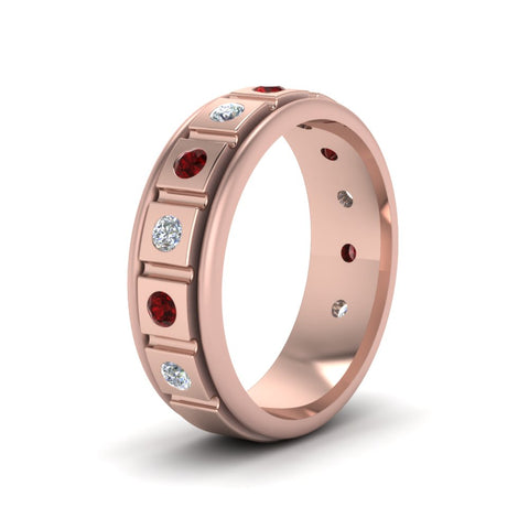Mens Block Design Engagement Ring