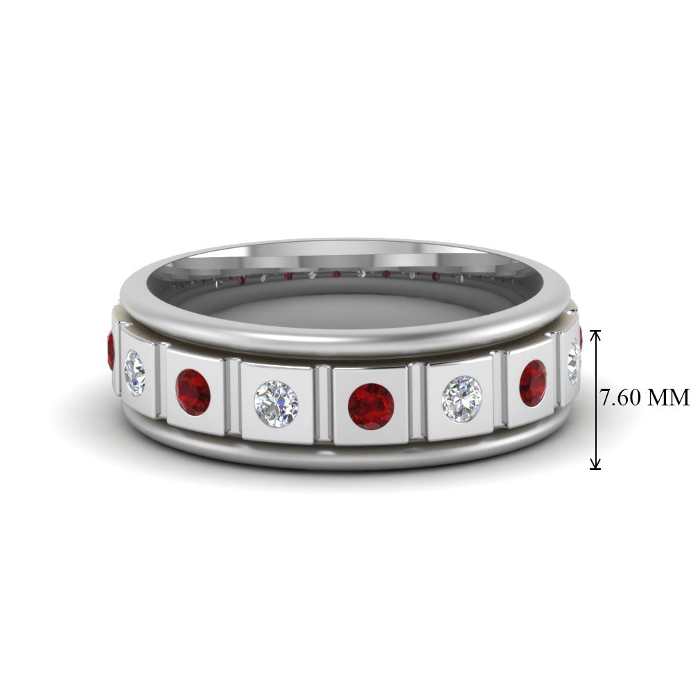 Mens Block Design Engagement Ring