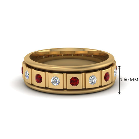 Mens Block Design Engagement Ring