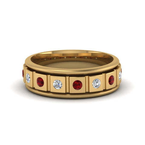 Mens Block Design Engagement Ring