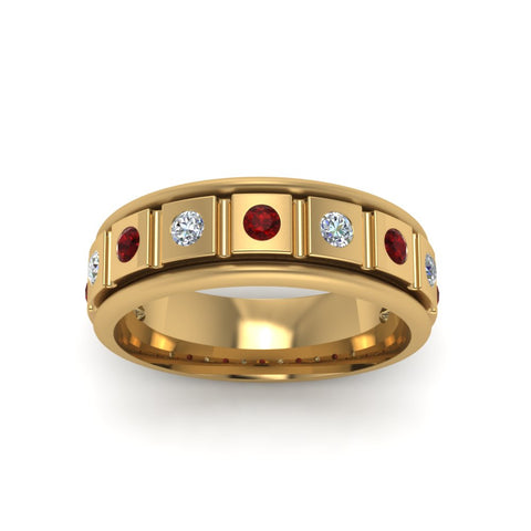 Mens Block Design Engagement Ring