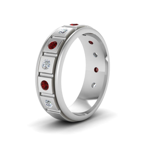 Mens Block Design Engagement Ring