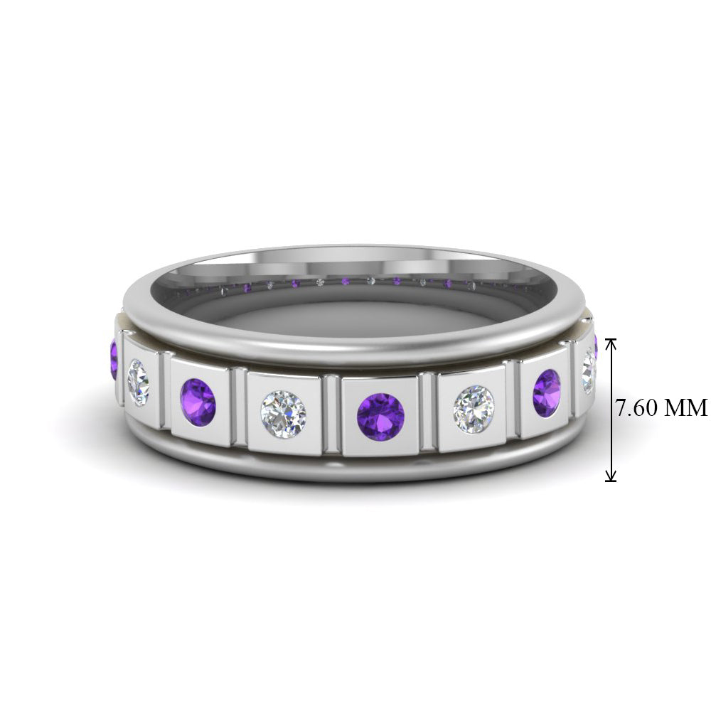 Mens Block Design Engagement Ring