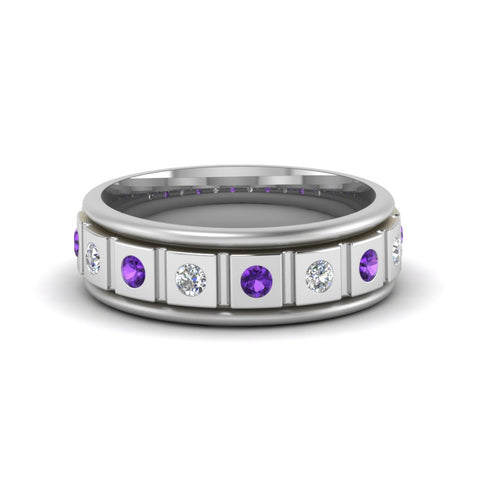Mens Block Design Engagement Ring