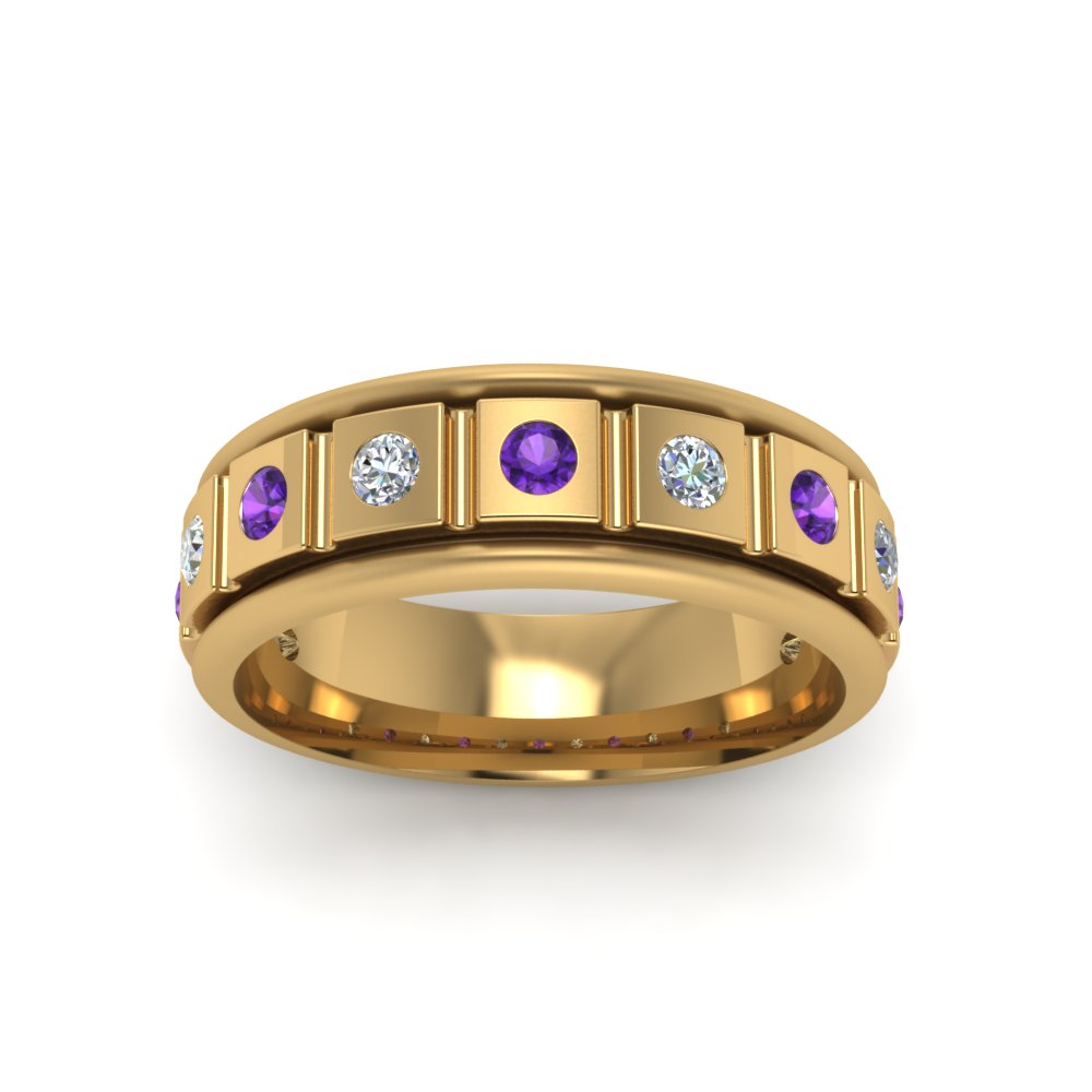 Mens Block Design Engagement Ring